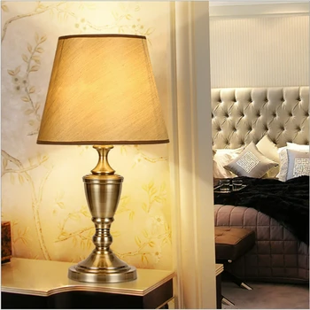 Amerikos viešbučio projektą LED stalo lempa miegamojo Lempa staliukas Šiaurės šalių šiuolaikinės derliaus Audinio umbra namų kambario dekoro žibintai